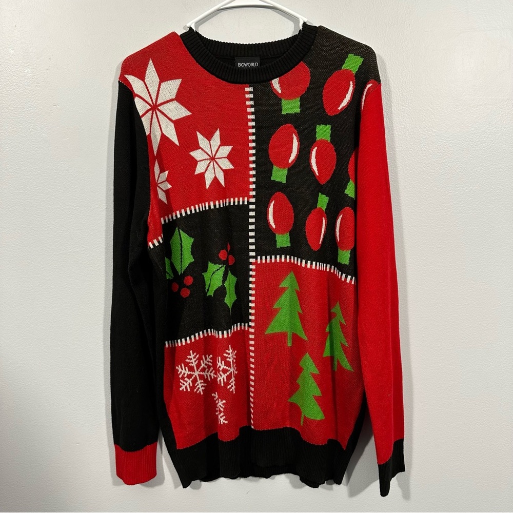 Bioworld Red and Black Holiday Sweater
